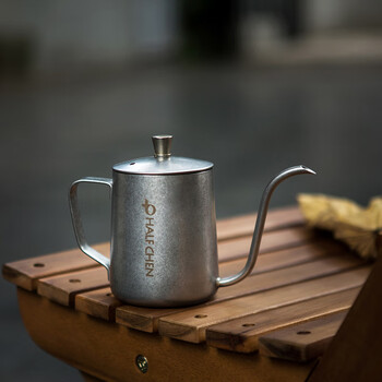 Utensil collection hand-brewed coffee pot stainless steel japanese retro old thin mouth long mouth hanging ear coffee kettle utensils household snowflake silver thin mouth pot 370ml