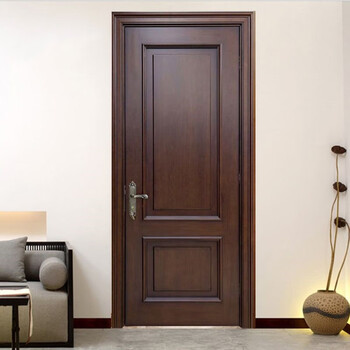 Solid wood door, bedroom door, oak painted door, room door, all solid wood door, villa set door, indoor concierge door customization, thai oak door + delivery + installation + hardware