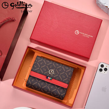 Goldlion wallet women's short multi-card slot large capacity versatile fashion european and american new card holder women's wallet birthday gift wallet