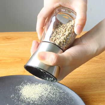 Baihan 304 stainless steel grinder pepper manual grinding bottle black pepper powder pepper seasoning bottle small stainless steel grinder *1
