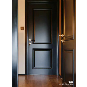 French solid wood composite black paint door interior door room door european american style bedroom wooden door kitchen customization black