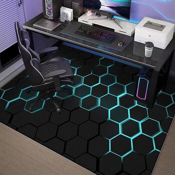 Muni e-sports room carpet bedroom study computer swivel chair mat household floor mat floor protection mat game rug e-sports room carpet dazzling hexagon 80*120