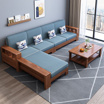Yangyi walnut full-cover sofa living room combination chinese style winter and summer dual-purpose large and small apartment furniture sofa f2205# full-cover sofa