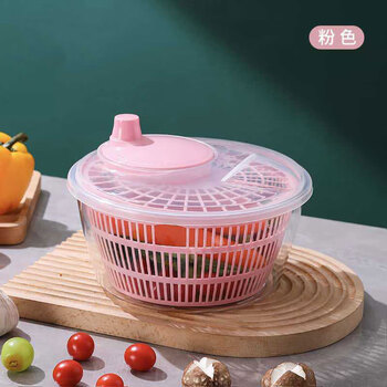 Satini salad vegetable dehydrator household drain and dryer fruit manual water spinner kitchen tool vegetable basin artifact large cherry blossom powder multi-function water spinner salad plate