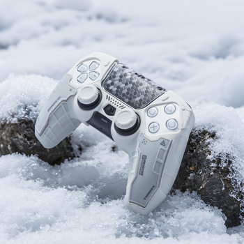 Jixiang ps5 controller cover white tactical advance team controller cover silicone shell with rocker cap anti-slip sweat-absorbent protective handle monster hunter wilderness game controller cover protective cover