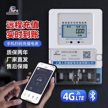 Rmspd prepaid electricity meter scan code to recharge bluetooth 4g mobile phone remote 220v single-phase three-phase household electricity meter bluetooth type electricity meter 5-80a