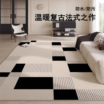 Mu ni 2026 new cream style carpet living room washable and wipeable light luxury high-end modern simple sofa home floor mat blank living room carpet deep knowledge 140*200cm