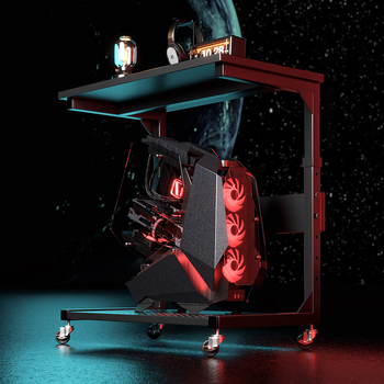 Mansfield desktop office host bracket with wheels movable lifting multi-layer chassis base rack floor-standing household cart