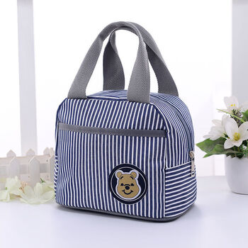 Bovonik insulated lunch box bag hand-carried lunch box new thick aluminum foil small upgraded version blue insulated model