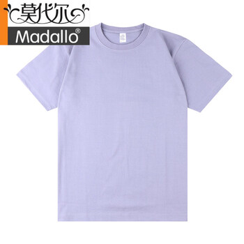 Modal 250g heavyweight cotton round neck black and white solid color short-sleeved japanese men's and women's shirts t-couple wear boys' t-shirt bottoming shirt lilac m (125-155 pounds)