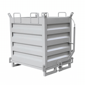 Iron scrap collection box, metal turnover box, dump waste box, industrial iron pin box, dump turnover box, forklift-friendly, milky white 1200*800*1000mm