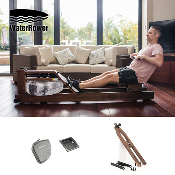 Waterrower dl fat donglai same style home indoor smart solid wood water resistance rowing machine fitness equipment classic walnut model with engraved logo on the track smart model