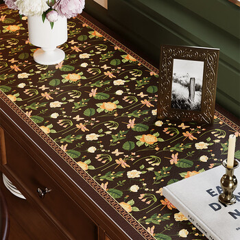 From now on, ouhua non-cloth leather dining table side cabinet mat entry door side cabinet mat entrance protection mat non-cloth leather-jin ying chui lu 35*180cm