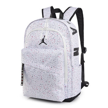 Nba cares air jordan student schoolbags, junior high school and high school backpacks for men and women, sports and leisure large-capacity computer travel bags, white starry sky, length 29cm, width 14cm, height 45cm 5 years old - 99 years old