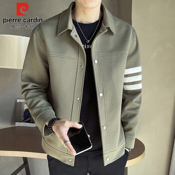 Pierre cardin work jacket men's spring, autumn and winter korean style trendy jacket men's high-end casual men's wear army green xl