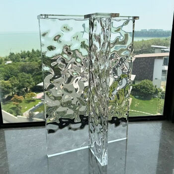 Mengjue water ripple acrylic table legs suspended dining table coffee table island stand support leg water ripple water ripple t-shaped 70*70 thick 2 2 pieces