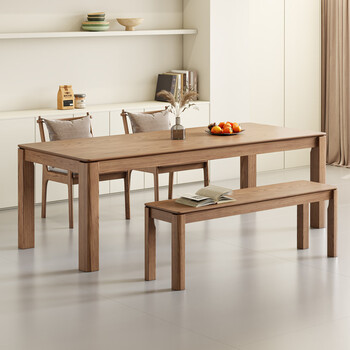 Montelova dining table all solid wood for living room large long table ash log dining table simple household large table foshan furniture single table imported fas ash 1.8 meters 180*90*77cm