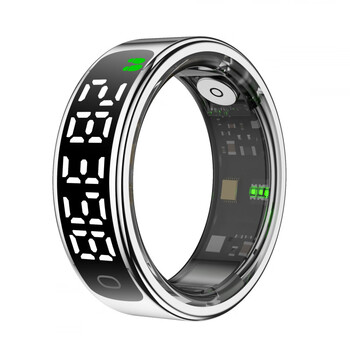 Xiaomi buyi's new r13 smart ring, heart rate, blood oxygen, sleep, exercise, pedometer, waterproof, bluetooth camera, with crystal compartment, silver no. 11 + crystal compartment