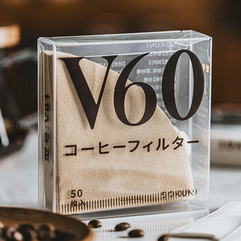 Vinland japanese coffee filter filter paper hand brew v60 hand ground bean grinding funnel hanging ear food grade hand powder fan v01-cowhide coffee filter paper 50 pieces