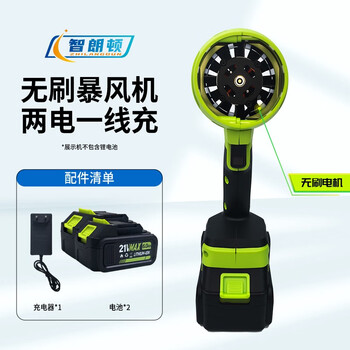 Zhilangton violent fan storm machine turbine blower gun dust blowing artifact handheld high-power blower storm model brushless storm machine two batteries and one line charging