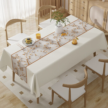 Benzhi tablecloth is waterproof, oil-proof, anti-scalding, no-wash dining table, coffee table, rectangular, high-end pvc tablecloth and table mat, light luxury and high-end feeling
