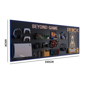 Hualeji hole plate storage rack e-sports wall partition study computer desk decoration desk storage rack display rack can be customized with frame_thick version 120*150cm (default black)_ 1 layer