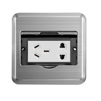 Hidden floor plug engineering socket invisible stainless steel ultra-thin floor cover five-hole seat gold hidden-five holes