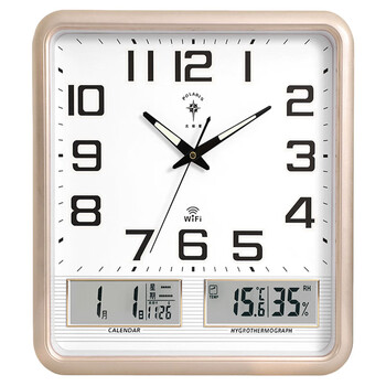 Polaris (polaris) wall clock living room 2025 new electronic clock modern wall-mounted simple fashion calendar clock quartz clock for home use a model ultra-quiet gold (small size 35*30 cm) ultra-quiet quartz movement