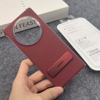 Huawei matex6 original rotating stand mobile phone case anti-fall protective cover real leather simple business leather case stand shell universal red huawei mate