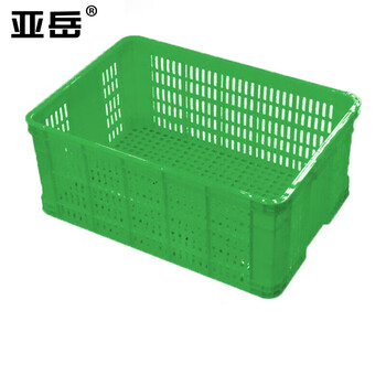 Yayue thickened plastic turnover basket rectangular logistics basket fruit basket vegetable express sorting basket hollow plastic frame green outer 480*345*270mm