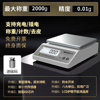 Cmaos japanese imported quality electronic scale 0.01 precision laboratory electronic balance scale 0.001 gold jewelry scale 0.0 square plate measuring range 2kg accuracy 0.01 free weight