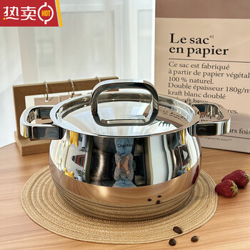 Mzxm german imported 304 stainless steel 18cm mini soup pot thickened stew induction cooker gas stove ck diameter soup pot 2.5l 18cm