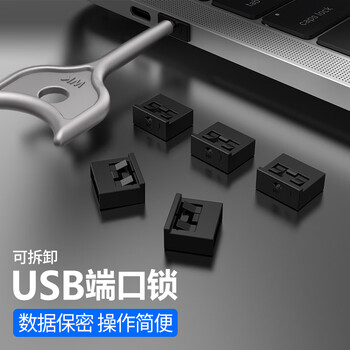 Weizhikong enterprise usb port sealing plug mechanical seal accessories black/usb port lock 100pcs + 2 keys