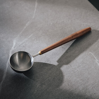 Bincoo walnut wood handle coffee spoon long handle coffee powder measuring spoon 304 stainless steel coffee bean special spoon