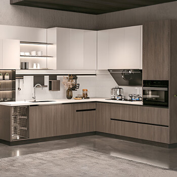 Oppai xuanniao guangzhou cabinet customization nordic log style quartz stone countertop antibacterial board integrated cabinet for a happy life 3-meter countertop base cabinet + 1-meter wall cabinet + kitchen electric basket verification and deduction of contract fee at the store