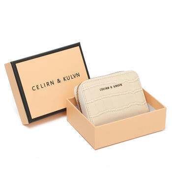 Calvin klein card holder women's 2025 new document storage bag feel wallet multi-card slot coin purse clutch bag white gift box packaging