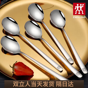 Zwilling (zwilling) german-made 304 stainless steel long-handled spoon 5-piece set spoon soup spoon non-stick food grade gift box large rice spoon 304 korean style spoon 5 pieces in bulk
