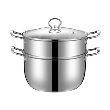 Mingyu 304 stainless steel small steamer household double-layer thickened steamer soup pot induction cooker gas stove universal pot steamer 304 extra thick soup pot + steamer 22cm