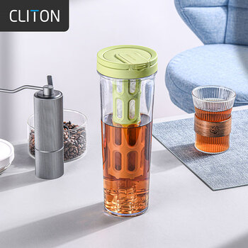 Cliton cold brew coffee pot, filter cold brew cup, coffee filter pot, cold kettle, teapot, ice drip pot, cold brew bottle, coffee cold brew pot-fruit green 1000ml