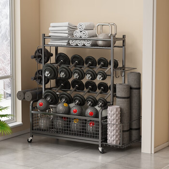 Aey fitness equipment storage rack home multi-functional dumbbell yoga mat ball storage rack sporting goods storage basket