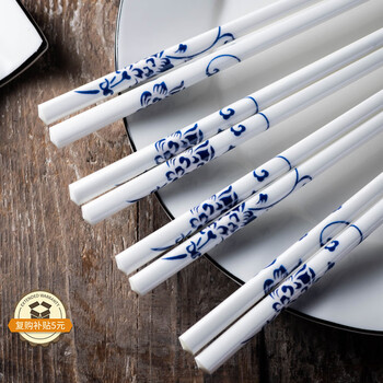 Youlaifu ceramic chopsticks 10 pairs chinese high-end set personalized non-slip high temperature resistant hotel and home gift box