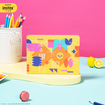 Fujifilm one-time imaging instax wide format photo album warm orange moment wide format photo album warm orange moment