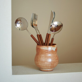 Siyue soup spoon, small spoon, strange and eccentric household exquisite stainless steel thickened long handle, high appearance, light luxury and exquisite rosewood main table spoon