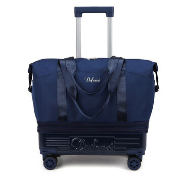 Nimense travel bag large capacity universal wheel trolley travel bag short-distance luggage bag ready for business trip storage luggage bag boarding dark blue