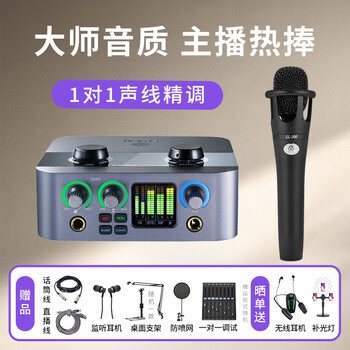 Aiken 2nanos external sound card set computer mobile phone anchor live broadcast singing karaoke wired mic host icon sound card equipment 2nanos+66sl300