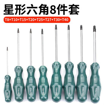 Yanran screwdriver center hole plum blossom star tool flower screwdriver t8-t40 eight-piece set