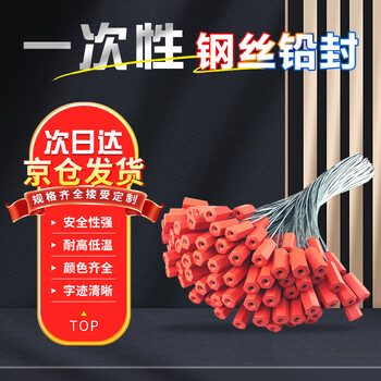 Saifanlu hexagonal steel wire lead seal, disposable tightening metal tie, fake anti-theft tightening lead seal strip, anti-tamper and anti-adjustment package, blockade, next day delivery, red 30cm, 50 pieces/pack