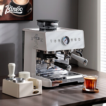 Bincoo double boiler espresso coffee machine extracts and concentrates 58mm small household bean grinding integrated semi-commercial store manager recommended white double boiler / sf free shipping