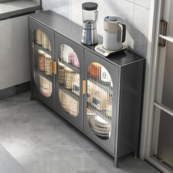 Luck kitchen ultra-thin storage cabinet extremely narrow side cabinet ultra-narrow thin cabinet storage rack sandwich floor-standing multi-layer cabinet storage cabinet 20 dark gray four layers long 100cm