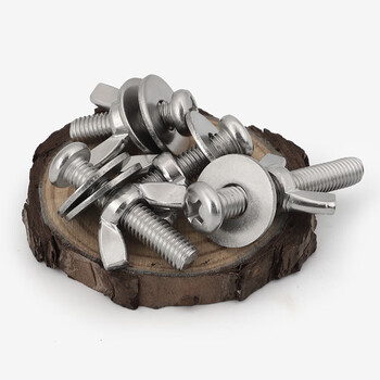 Weiwang 304 stainless steel cross head screws, round head, enlarged gasket, bird cage, chinchilla, hamster springboard, pole breeding box, 304 round head cross, 1 flat, 1 butterfly mother m5*30 (5 sets)